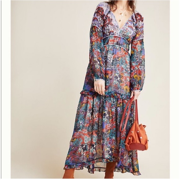 Anthropologie Maeve Annabella Maxi Dress, Size 0 (Relaxed fit & fits like a 2-4) - Picture 8 of 10